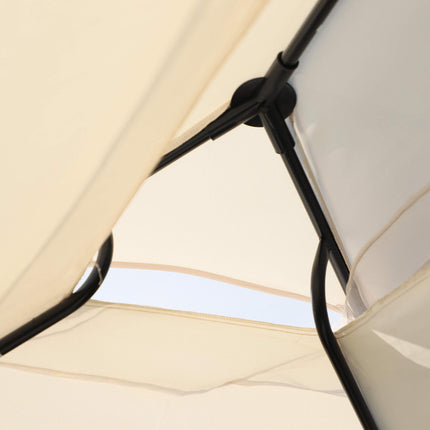 Outdoor 2-in-1 Convertible 3-Seater Swing Chair Bed with Nettings - Cream White & Black