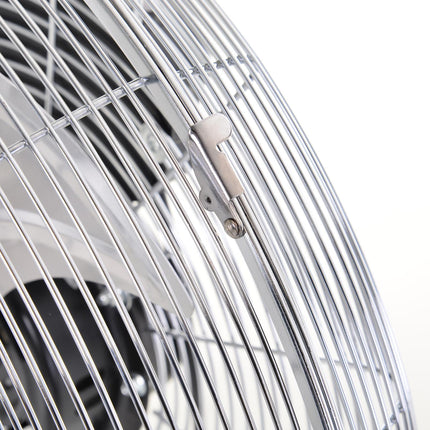 20" Chrome Metal Floor Standing High Velocity Fan with Tilting 3 Speed - Silver