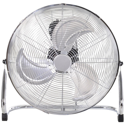 20" Chrome Metal Floor Standing High Velocity Fan with Tilting 3 Speed - Silver