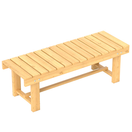 2 Seater Wooden Garden Bench Loveseat Solid Fir Wood - Natural