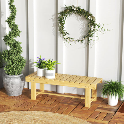 2 Seater Wooden Garden Bench Loveseat Solid Fir Wood - Natural