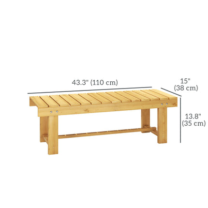 2 Seater Wooden Garden Bench Loveseat Solid Fir Wood - Natural