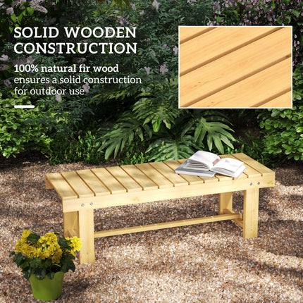 2 Seater Wooden Garden Bench Loveseat Solid Fir Wood - Natural