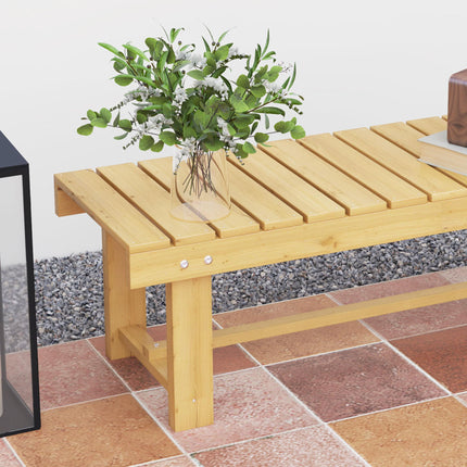 2 Seater Wooden Garden Bench Loveseat Solid Fir Wood - Natural