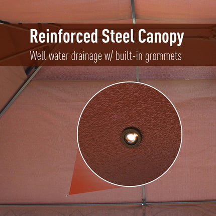 3 x 4m Garden Gazebo, Double¬†Roof Marquee Canopy Shelter with Sidewalls, Solid¬