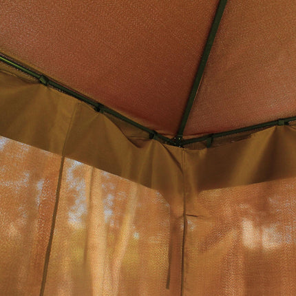 3 x 4m Garden Gazebo, Double¬†Roof Marquee Canopy Shelter with Sidewalls, Solid¬