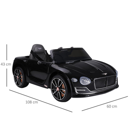 Licensed Bentley Kids 6V Electric Ride On Car with Remote Control - Black