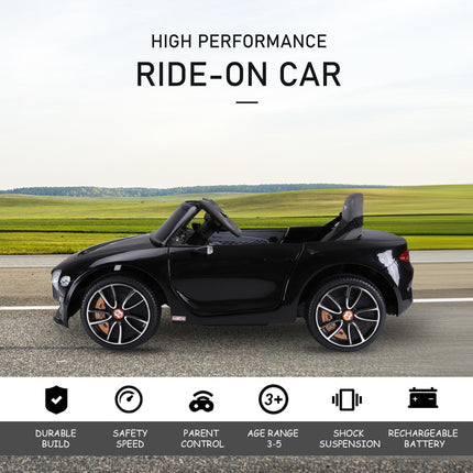 Licensed Bentley Kids 6V Electric Ride On Car with Remote Control - Black