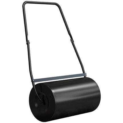 Heavy Duty Garden Lawn Roller 46L Water Sand Filled Push Tow Manual - Black