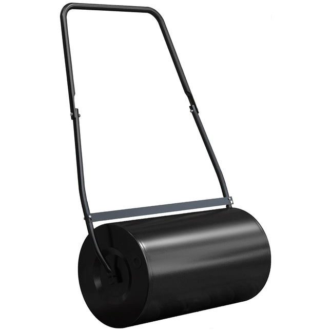 Heavy Duty Garden Lawn Roller 46L Water Sand Filled Push Tow Manual - Black