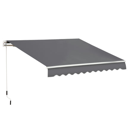 4x2.5m Manual Awning Window Door Sun Weather Shade w/ Handle Grey