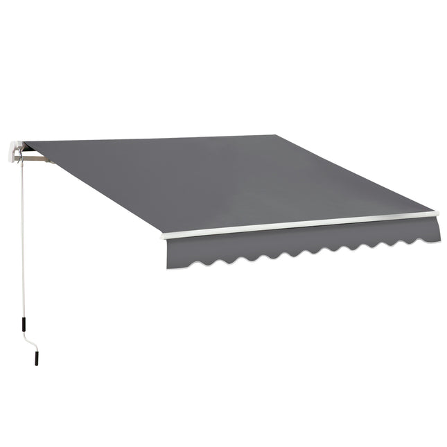 4x2.5m Manual Awning Window Door Sun Weather Shade w/ Handle Grey