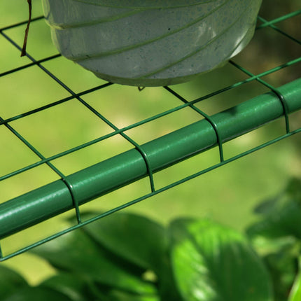 143 x 143 x 195 cm Walk-In Greenhouse with 8 Shelves, Metal Frame, PVC Cover - Green