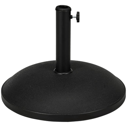 25kg Round Concrete Umbrella Base Stand for 35-48mm Poles 50cm - Black