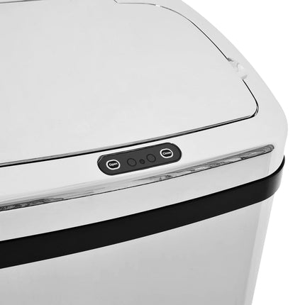 50L Infrared Touchless Automatic Motion Sensor Stainless Steel Dustbin for Home Office - Silver