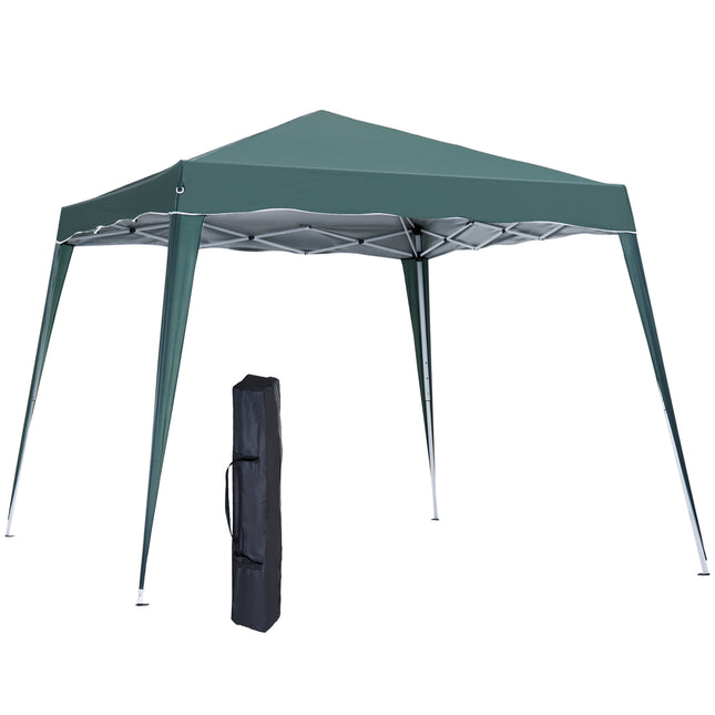 Pop-Up Tent 3x3x2.4 m with Steel Frame and UV Protection - Green