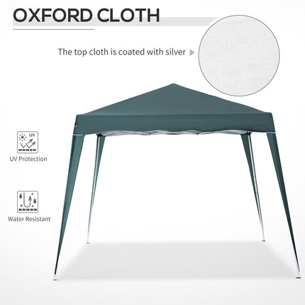 Pop-Up Tent 3x3x2.4 m with Steel Frame and UV Protection - Green