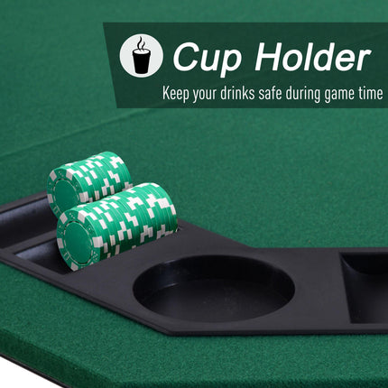 1.2m Foldable Poker Table with Carrying Bag - Green