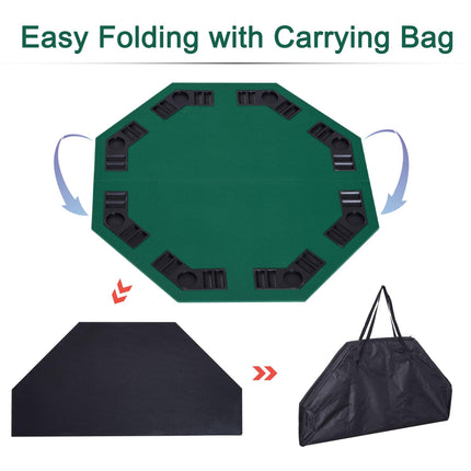 1.2m Foldable Poker Table with Carrying Bag - Green