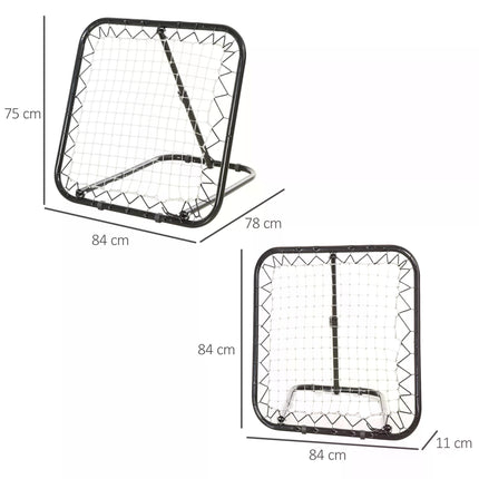 Angle Adjustable Rebounder Net Training Set for Football, Baseball, Basketball - Black