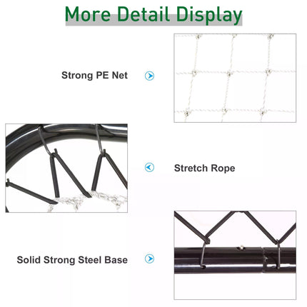 Angle Adjustable Rebounder Net Training Set for Football, Baseball, Basketball - Black