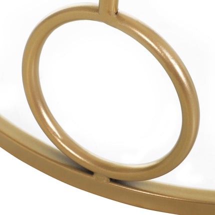 Round Nesting Coffee Tables Set of 2 with Tempered Glass Tops - Gold