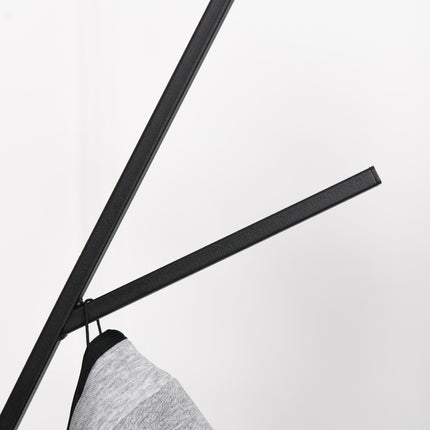 180cm Free Standing Metal Coat Rack Stand with 9 Hooks and Shelf - Brown
