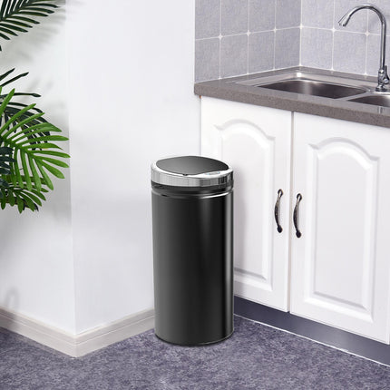 42L Stainless Steel Sensor Trash Can with Removable Bucket - Black