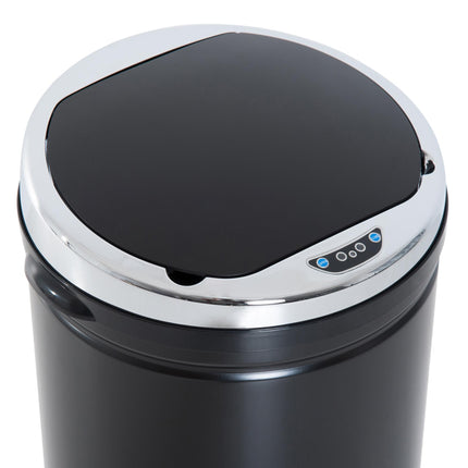 42L Stainless Steel Sensor Trash Can with Removable Bucket - Black
