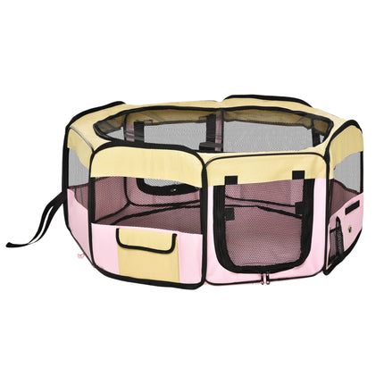 Fabric Pet Whelping Box and Playpen for Dogs, Cats, Puppies, Rabbits, Guinea Pigs 90x41cm - Pink