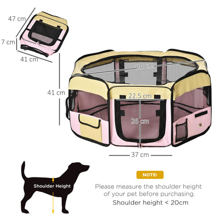 Fabric Pet Whelping Box and Playpen for Dogs, Cats, Puppies, Rabbits, Guinea Pigs 90x41cm - Pink