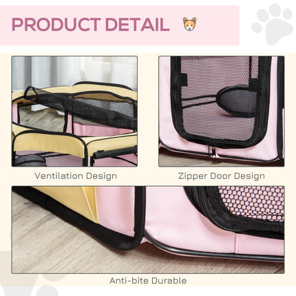 Fabric Pet Whelping Box and Playpen for Dogs, Cats, Puppies, Rabbits, Guinea Pigs 90x41cm - Pink