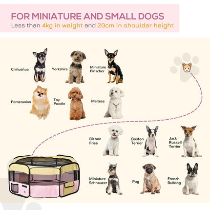 Fabric Pet Whelping Box and Playpen for Dogs, Cats, Puppies, Rabbits, Guinea Pigs 90x41cm - Pink