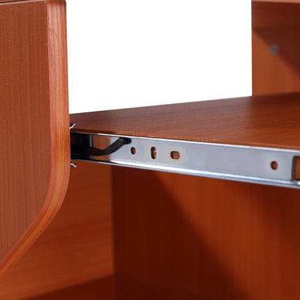 Movable Computer Desk 80x48x76cm with Sliding Keyboard Tray and Storage Shelves - Cherry Wood