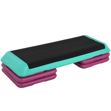 3 Level Adjustable Aerobic Stepper Platform with Non-Slip Top - Black