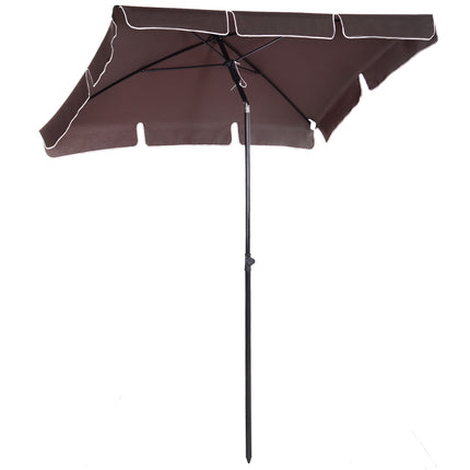 Aluminum Garden Parasol 2.5㎡ Canopy with Adjustable Tilt - Brown