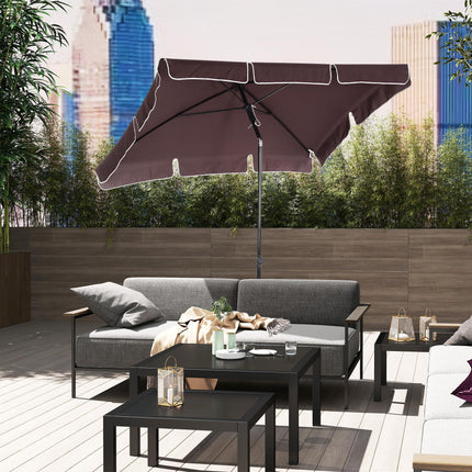 Aluminum Garden Parasol 2.5㎡ Canopy with Adjustable Tilt - Brown