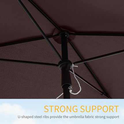 Aluminum Garden Parasol 2.5㎡ Canopy with Adjustable Tilt - Brown