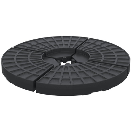 Set of 4 Portable Parasol Base Weights with HDPE Plastic Construction - Black