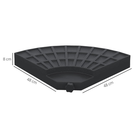 Set of 4 Portable Parasol Base Weights with HDPE Plastic Construction - Black