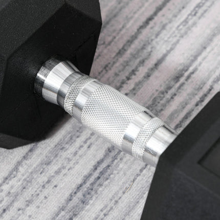 15KG Single Rubber Hex Dumbbell Portable Home Gym Weight - Black