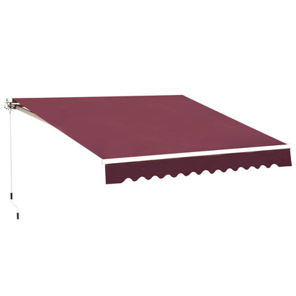 Manual Retractable Patio Awning 2.95 x 2.5m Water-Resistant Polyester - Red