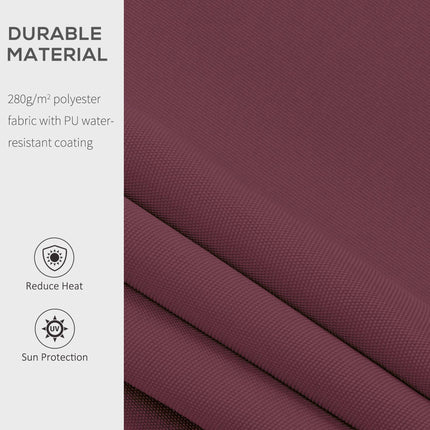 Manual Retractable Patio Awning 2.95 x 2.5m Water-Resistant Polyester - Red