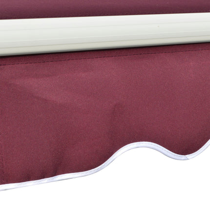 Manual Retractable Patio Awning 2.95 x 2.5m Water-Resistant Polyester - Red