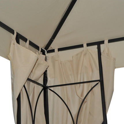 3 x 3 Metre Metal Garden Gazebo with Removable Sidewalls - Beige