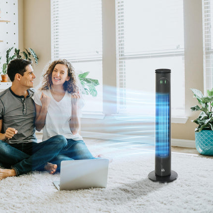 30'' Freestanding Tower Fan with 3 Speeds, 3 Modes, 10h Timer & 70° Oscillation - Dark Grey