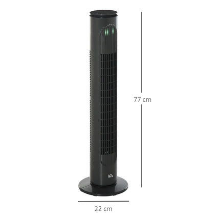 30'' Freestanding Tower Fan with 3 Speeds, 3 Modes, 10h Timer & 70° Oscillation - Dark Grey
