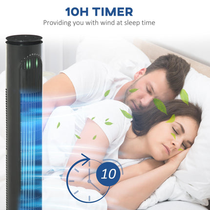 30'' Freestanding Tower Fan with 3 Speeds, 3 Modes, 10h Timer & 70° Oscillation - Dark Grey