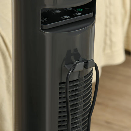 30'' Freestanding Tower Fan with 3 Speeds, 3 Modes, 10h Timer & 70° Oscillation - Dark Grey