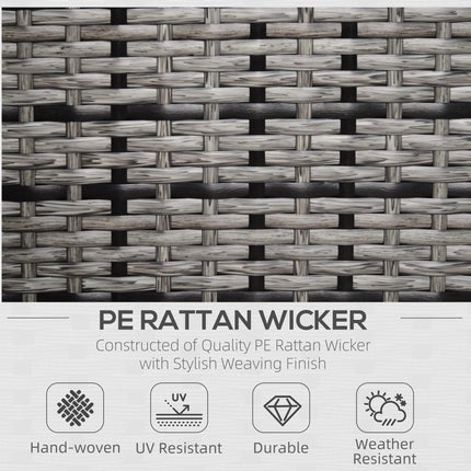 Outdoor Grey Rattan Armchair with Fire-Resistant Cushions - Grey